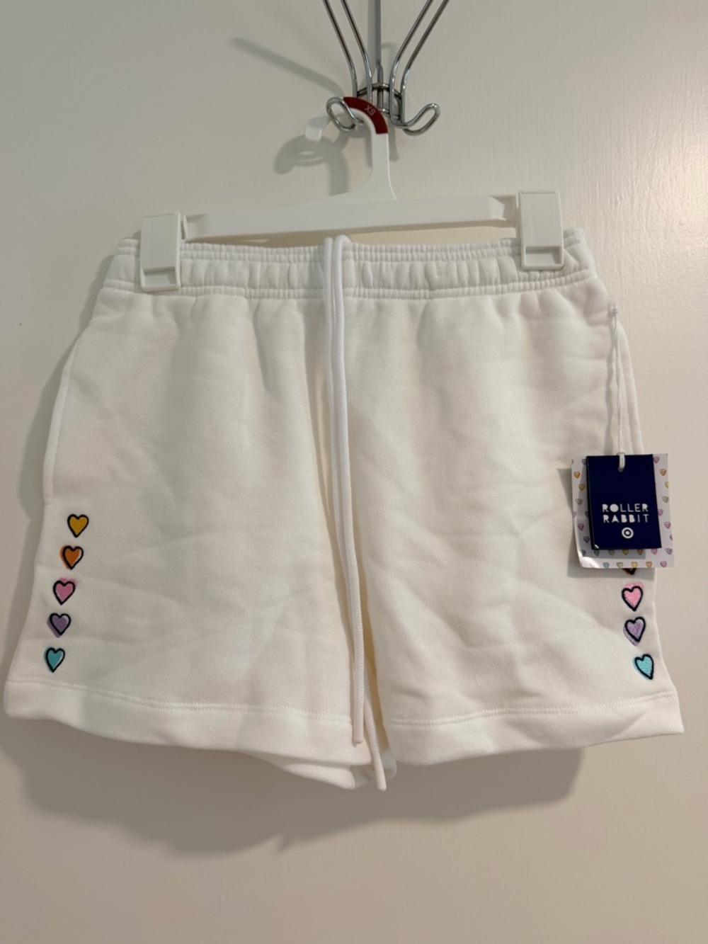 Roller Rabbit x Target NWT White Shorts with Multicolor Heart Embroidery XS